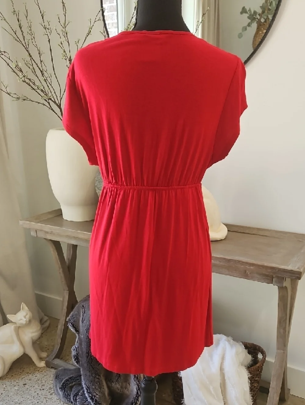 John Paul Richard/ Uniform Midi Red Dress - Picture 2 of 3